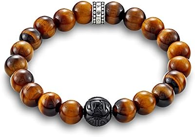 Thomas Sabo Pulsera Marrón Plata de Ley 925 A1408-806-2-L21, 21 cm