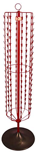 144 Clips Floor Stand Spinning Rack,Chip Strip Rack,Snack Clipper Display,Hanging Clip Display Rack in Red 63 Inch Height