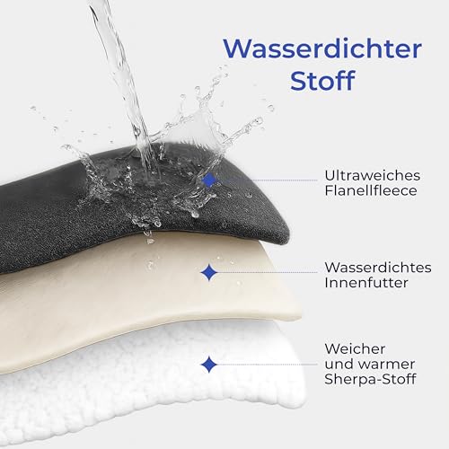 Dreamzie - wasserdichte Decke 218x228 cm - Hundedecke Sofa und Bett - Reversible Decke Wasserdicht aus Sherpa-Fleece - Waschbar - Dunkelgrau