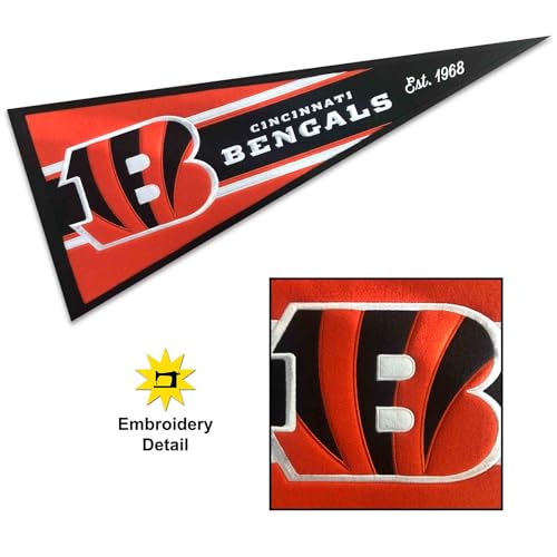 Fanions Bengals de Cincinnati brodés et cousus pour décoration - 2