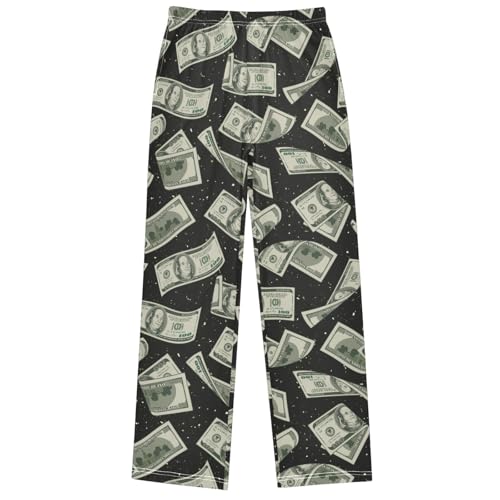 Boy's Pants Money Dollar USA Jogger Pants Elastic Waist Long Bottoms Trousers with Pockets 6-14 Years