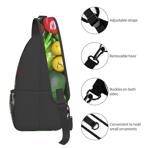 Mochila tipo bandolera urbana negra para senderismo miniatura 5