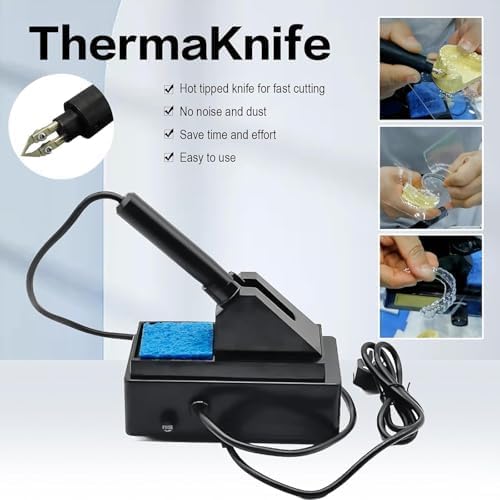 Cortador eléctrico de termoplástico con temperatura ajustable, corte de precisión para férulas dentales y fabricación de dispositivos médicos