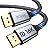 BUSOHE 16K Displayport Cable 2.1 6FT, DP to DP 2.0 Cable (16K 60Hz, 8K 120Hz, 4K 240Hz) 80Gbps Support for HDR 10, DSC 1.2a, Braided Display Port 2.1 Cord - 6 FT