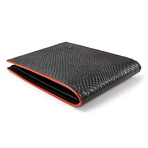 ColdFire Snake Eye Slim Leather Wallet - 6 Card Slots - Red - RFID Blocking - Bifold Multi Compartment Design - Snakeskin Pattern - Limited Edition (Red Edges)4