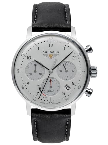 Bauhaus Herrenuhr Solar Chronograph mit Lederband 2086-1