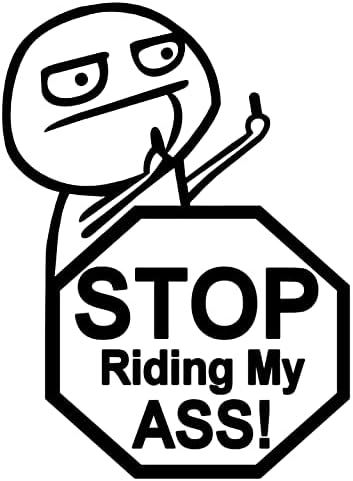 Middle Finger Cartoon Funny, Stop Riding,Vinyl Decal,Sticker for Cars,Windows,Laptops and More