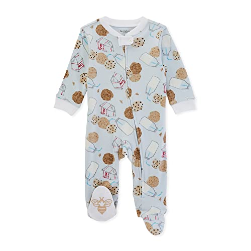 Image of Burt's Bees Baby Boys' Sleep and Play Pjs, 100% Organic Cotton One-piece Zip Front Romper Jumpsuit Pajamas