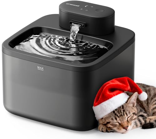 oneisall katzenbrunnen kabellos, 2.2 L trinkbrunnen für Katze kabellos mit bewegungsmelder, 20 dB ultraleise integrierte SilentFlow™-Pumpe,...