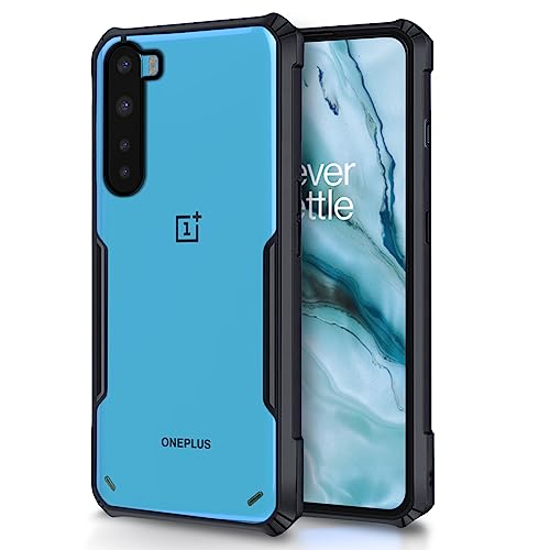 Pikkme Thermoplastic Polyurethane, Plastic Shockproof Bumper Case Clear Transparent Case Back Cover for OnePlus Nord 2020, OnePlus Nord 2020 (Black)