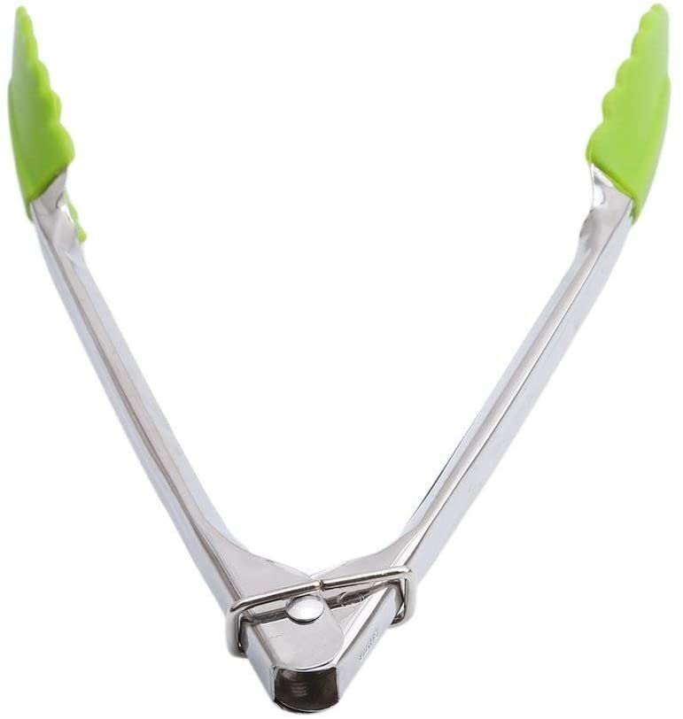 Pinza da Cucina in Acciaio Inossidabile Premium Pinza da Cucina in Silicone Verde