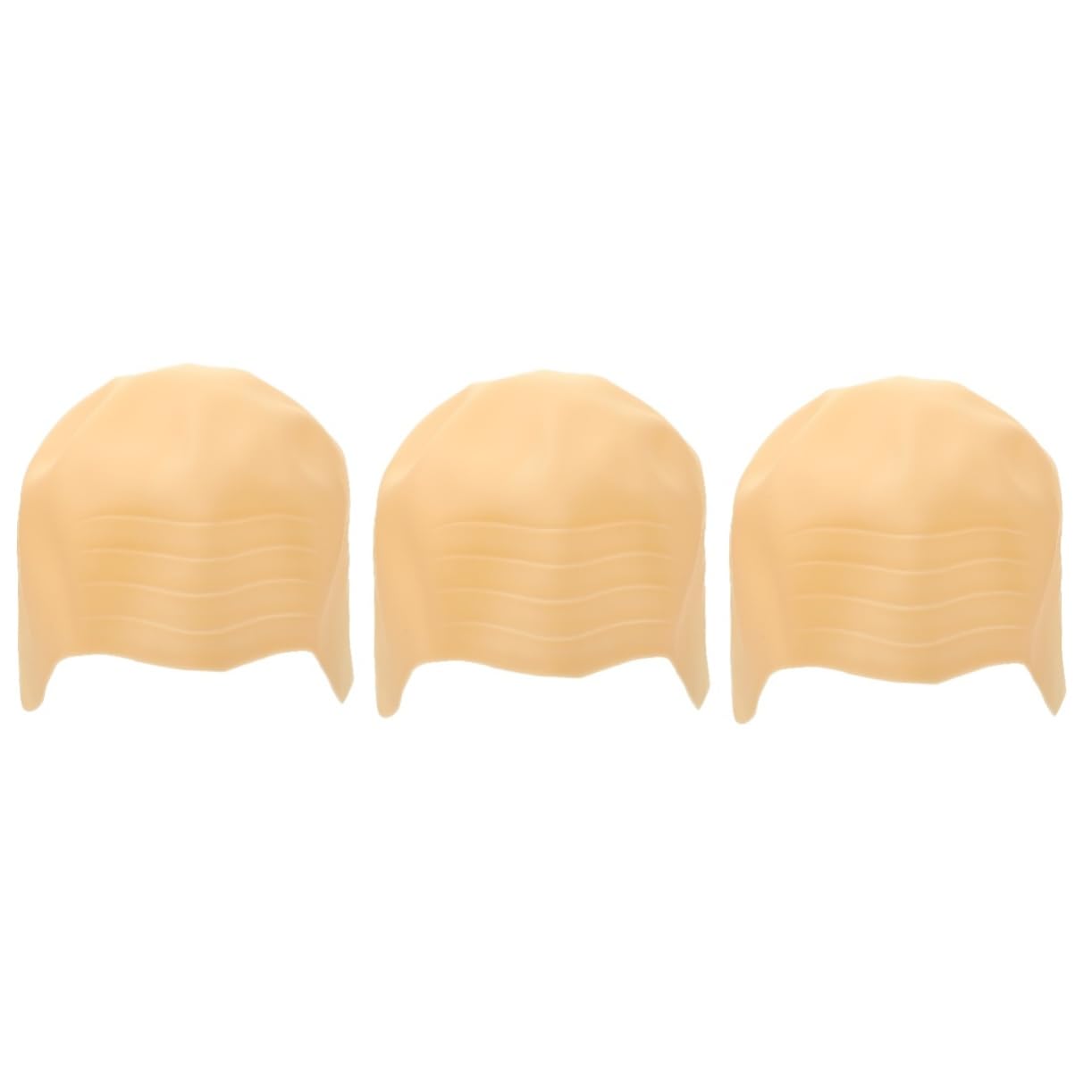 IWOWHERO 3pcs Adults Bald Cap Silicone Bald Head Cover Flexible for Cosplay and Dress up