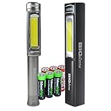 EdisonBright 6306 Big Larry 400 Lumen (Grey Color) Flashlight COB LED Magnetic Worklight with 3 X AA Alkaline Batteries Bundle