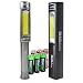 Nebo 6306 Big Larry 400 lumen (grey color) Flashlight COB LED Magnetic Worklight with 3 X EdisonBright AA Alkaline batteries bundle