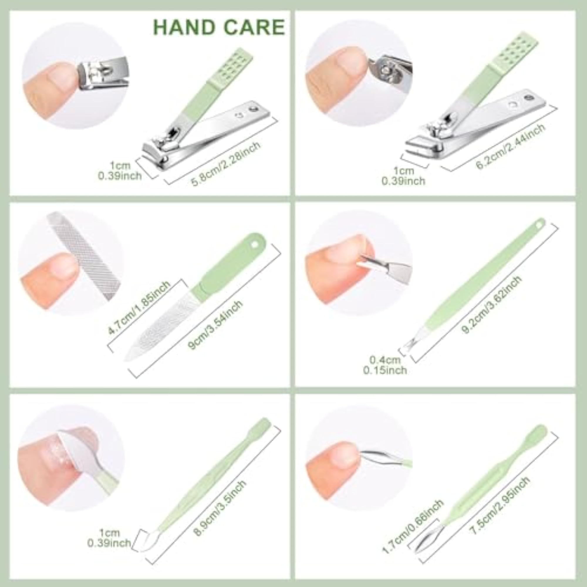 16pc Professional Manicure Pedicure Kit, Stainless Steel Grooming Set