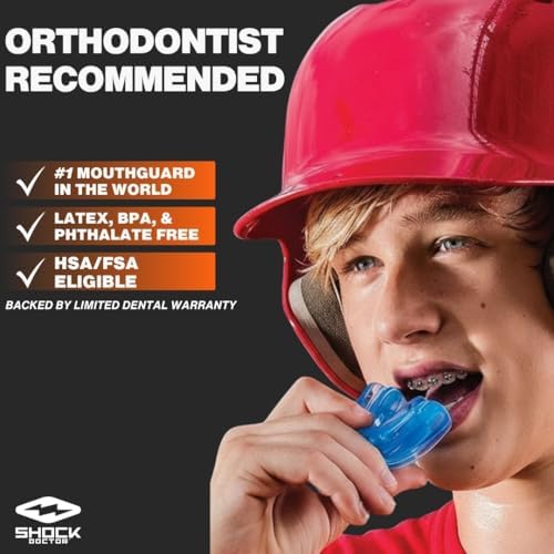 Shock Doctor Adult Braces Strapless Mouthguard (Blue) - 1