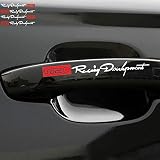 Pegatinas de coche 4 Uds Coche Pegatinas para el Coche de Vinilo Pegatinas JDM en Coche manija de la Puerta de WRC Rayas de Carreras de Auto Accesorios decoración del Coche,4pcs White Red