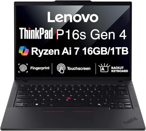 Lenovo ThinkPad P16s Gen 4 Copilot+ ���o�C�����[�N�X�e�[�V���� 16�C���` 4K OLED �^�b�`�X�N���[���A(AMD Ryzen AI 7 350�ARadeon 860M�A16GB DDR5�A1TB SSD�A�o�b�N���C