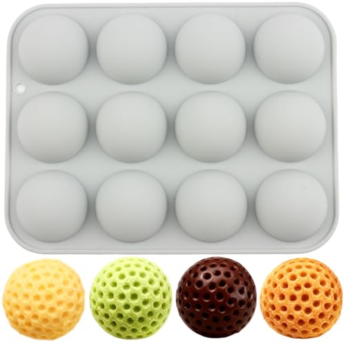 AIBOYA 12 Cavity Golf ball Silicone Candy Molds For Candy
