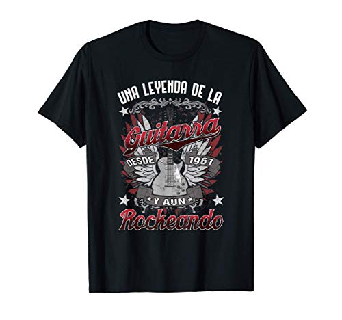 Hombre Una Leyenda De La Guitarra Desde 1961 Guitarrista Cumpleaños Camiseta