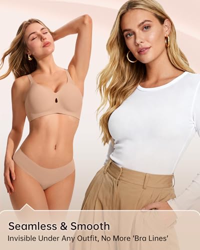 Image of LetsJoli Wireless Bras for Women No Underwire Jelly Bras Seamless Push Up Full Coverage Bralettes Comfortable Everyday Bra