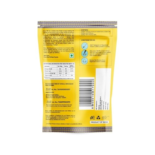Image of VS Mani & Co Signature Instant Coffee - Strong, Flavourful Coffee Powder, South Indian Taste | Pack of 4 x 100gm | 200gm