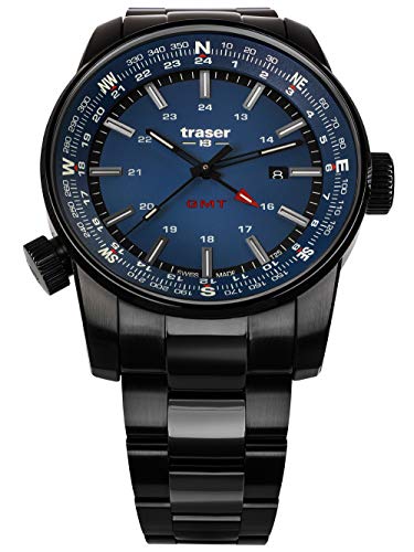 Preisvergleich Produktbild Traser Herren Analog Quarz Uhr mit Edelstahl Armband 109524