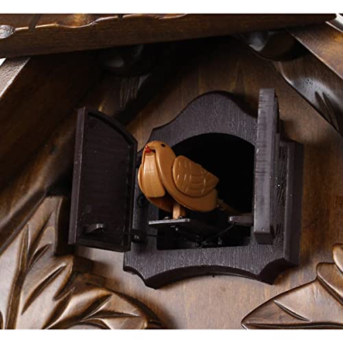 Zyiqq High-End Wooden Cuckoo Clock, Retro Maple Leaf Design Hourly Timekeeping Cuckoo Wall Clock With Pendulum For Living Room Wall Quartz Clock Decoration #TOP3