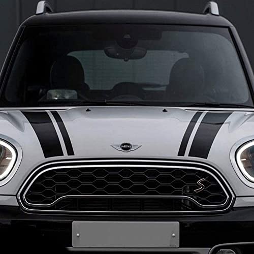 Identiche all'originale Generico Strisce Cofano Compatibili con Mini 2018-2020 Countryman F60 Cooper One S SD JCW Adesive Intagliate Auto Bonnet Bande Tuning Decal Stickers (Rosso Opaco)