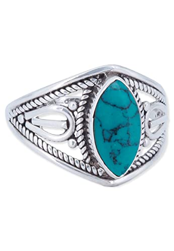 Anillo 925 Plata turquesa Piedras preciosas Plata real Señoras Regalo (NO.: MRG-070-15) Cover