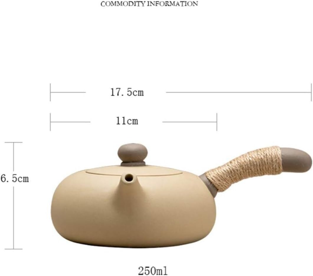 Bouilloire à Thé Japonaise Théière En Argile Violette 250ML/0,25l, Théière Avec Poignée Latérale Pour La Maison Bouilloire Saine