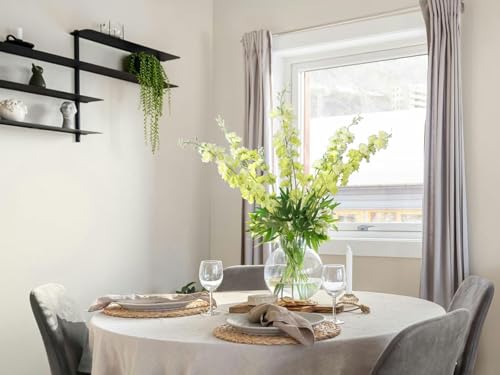 5pcs Light Green Delphinium Artificial Flowers, 33" Silk Larkspur Faux Flower with Long Stem Fake Bouquet for Tall Floor Vase Home Hyacinth Floral Plant Centerpiece Patrick's Day Spring Decor