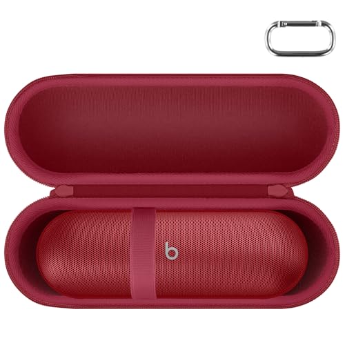 Aenllosi Étui Rigide Compatible avec Beats Pill Enceinte sans Fil Bluetooth,Non Compris Beats Pill Enceinte,Rouge(Étui Uniquement)