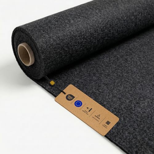 LOMIQ Filz ULTRAFLEX 100x200 cm Schwarz Filzstoff Meterware 300 g/m Innenraumverkleidung Bezugsstoff Flexibel Bastelfilz Superflex Antistatisch Filzmatte für Camper Wohnmobil Auto VW T4 T5 T6