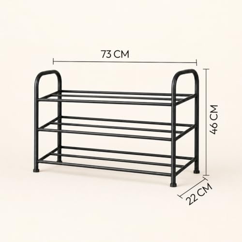 Image of WonderStand SOLEMATE 3-Tier Metal Shoe Rack | For Home /Closet /Entryway & Bedroom | Strong & Durable steel Shoe Organizer | Easy Assembly
