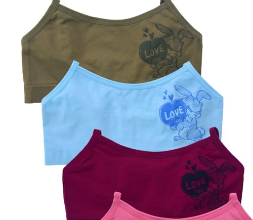 I&S Girl's Spaghetti Strap Seamless Bras No Padding Wire-Free Training Bras Comfortable Prints - 6 Pack4