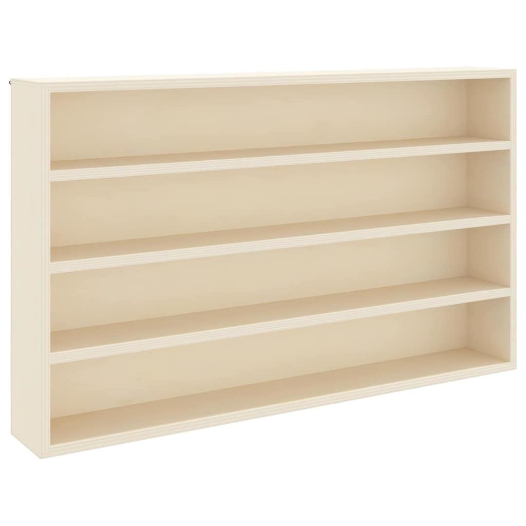 Wandregal Holz-Sammelvitrine 60×8,5×37 cm Braun Sperrholz Massiv strukturiert mit Schweberegal-Design platzsparende Bücherregal-Alternative für Wohnzimmer Büro Flur