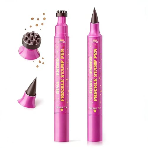 LINKKNOB 2 in 1 Freckle Pen | Natural Waterproof Faux Freckles Makeup Tool Dual End Design for Sun Kissed Look | Suitable For Quick Makeup ApplicationLight Brown Shade