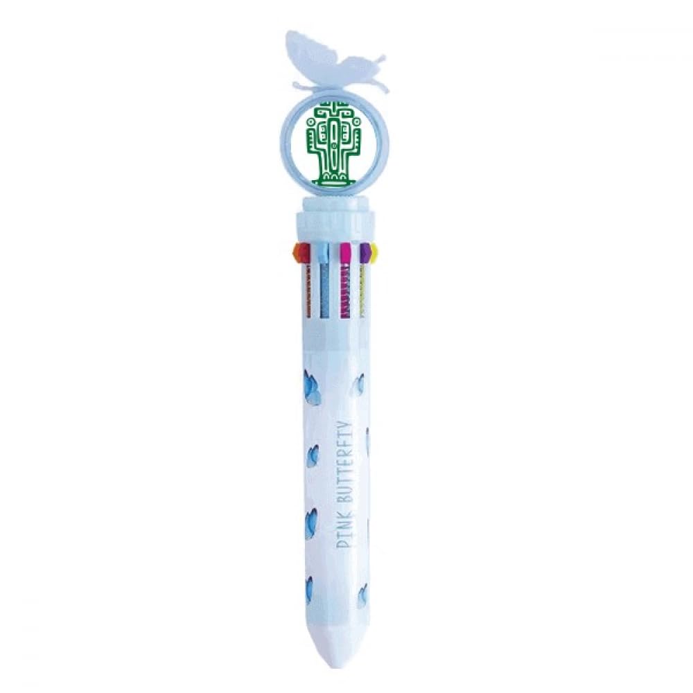 Stylo à bille rétractable Mexico Totems au motif cactus vert - 4