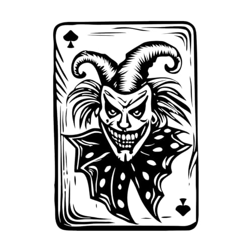 Un clásico de un comodín de póquer Calcomanías de pared 50.4x72.7cm Cultura del tatuaje Negro