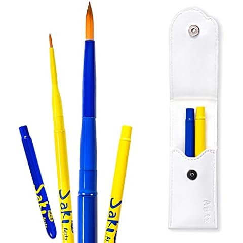 Arrtx Paint Brushes Set, Travel Watercolor Brushes, Round Tip Nylon Hair Artist Pocket Paintbrush Set #2, #8 for Acrylic, Watercolor, Gouache, Oil, Detailing Painting, and Face Nail Painting Cover
