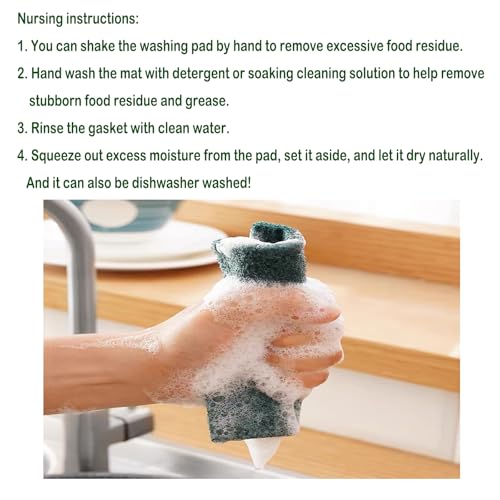 Image of 12 Pcs /Pack Green Heavy Duty Scouring Pads Reusable Household ScrubPads for Kitchen and Dish Cleaning Tool