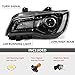 VLINCAR Halogen Headlight Assembly Compatible with Chrysler 300 300C 2015 2016 2017 2018 Headlamp Pair with Bulbs w/LED DRL Black Housing Left Driver & Right Passenger Side