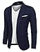 Produktbild COOFANDY Sakko Herren Sportlich Männer Blazer Freizeit Modern Sommersakko Slim Fit Navy Blau M