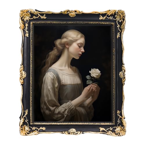 Image of Saysmile Vintage 8x10 Picture Frame, Black Ornate Baroque Frames with Decorative Floral Design, Hand-Crafted Resin Antique Frames with Glass Front for Tabletop & Wall Hanging, Home Decor, Gift Ideas