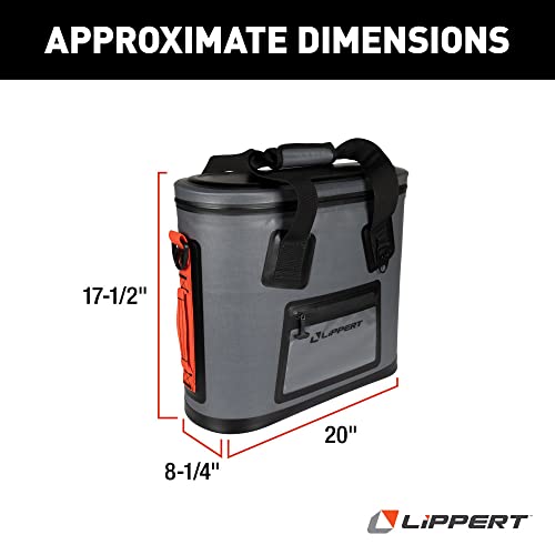 Image of Lippert Adventure Pro 30-Can Soft Insulated Cooler Tote Bag, Up to 20 lbs. of Ice, 22-1 /2 Quarts of Water, 8-1 /4 inch x 20 inch x 17-1 /2 inch Wide Mouth Opening, Padded Handle & Shoulder Strap - 2021099913