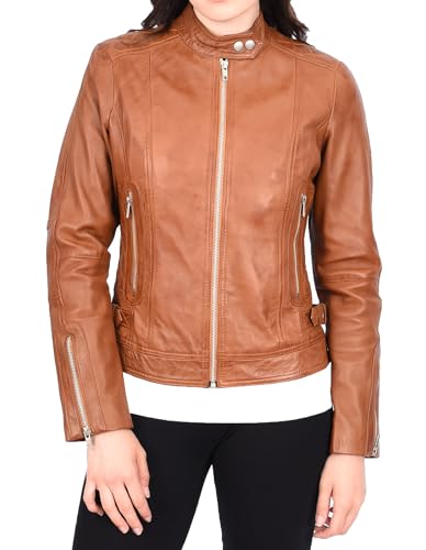 Veste en cuir véritable femme coupe cintrée Tiffany confortable