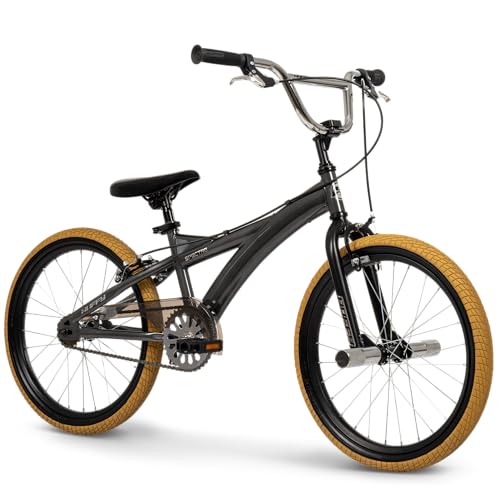 Huffy Spectre BMX-Style Bike, 20 Inch Wheels, Steel Frame, Single Speed Drivetrain, Dual Caliper Brakes, Front Freestyle Pegs, BMX Handlebars for Kids & Teens
