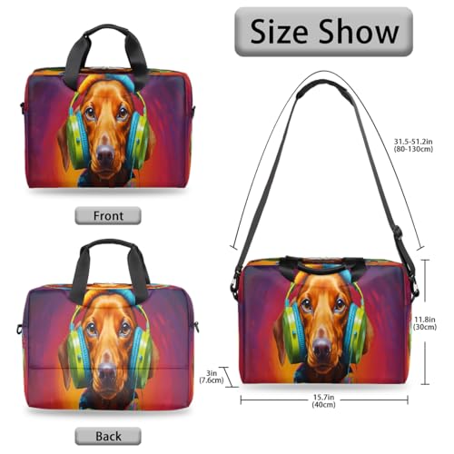 Bolsa para laptop 16 pulgadas slim con diseño de perro salchicha miniatura 5