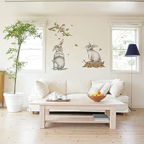 KiKiHong Pegatinas de Pared Conejos Encantador Cover